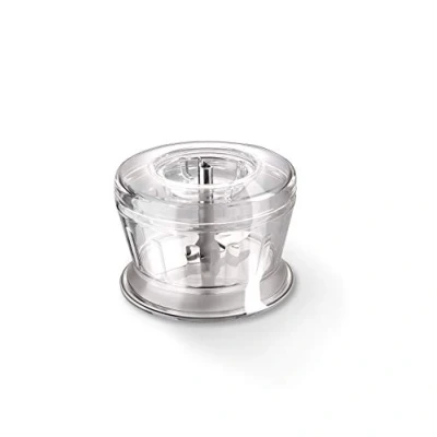 Afbeelding van bamix Accessoire hakmolen voor alle staafmixers van minder dan 250 Watt, Molenopzetstuk om te malen, Rvs mes met twee bladen, Transparant