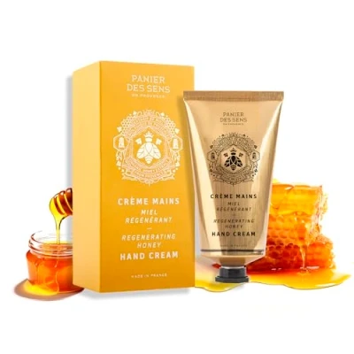 Afbeelding van Panier des Sens Handcrème voor zeer droge 75 ml honing biologische handlotion, vochtinbrengende crème, handmasker sheaboter en amandelolie handverzorging uit Frankrijk 97% natuurlijke