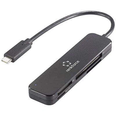 Afbeelding van Renkforce RF PCR 230 Externe geheugenkaartlezer USB C 5Gbps Zwart