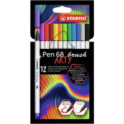 Afbeelding van Brushstift STABILO Pen 568/12 Arty assorti etui à 12 stuks