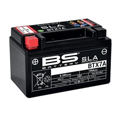 Afbeelding van BS Battery 300672 BTX7A AGM SLA motoraccu, zwart