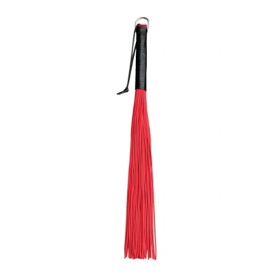 Afbeelding van XX Dreamtoys PVC zweep met leren handvat Rood