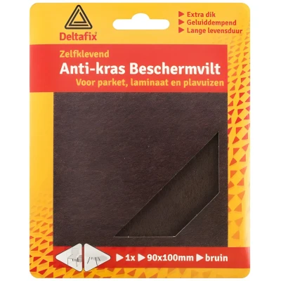 Afbeelding van Deltafix Anti krasvilt 90x100mm Bruin 1 Vel