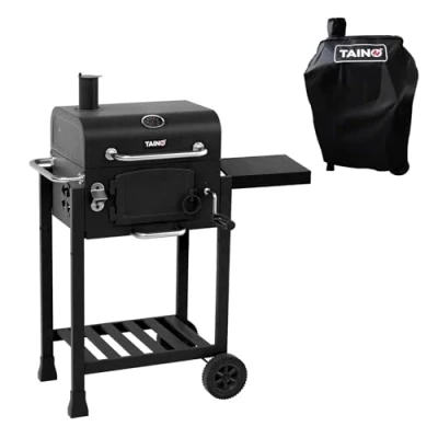 Afbeelding van TAINO HERO Barbecue, rookoven, kleine grillwagen, houtskoolgrill, gasgrill, combi grill, afdekhoes