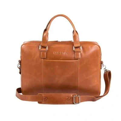 Afbeelding van NEGOTIA Alpha Apex Laptoptas 15 6 inch Leer Aktetas Werktas Messenger Bag Schoudertas Heren/Dames Luxe Top Grain Bruin