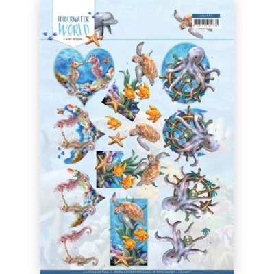 Afbeelding van Sea Animals 3D Cutting Sheet Underwater World by Amy Design 10 stuks