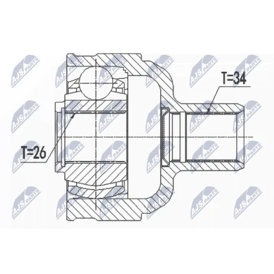 Afbeelding van Homokineet reparatie set, aandrijfas NTY NPW PL 084