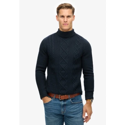 Afbeelding van Superdry Cable ROLL NECK Trui, Heren, Maat: XXL, Navy