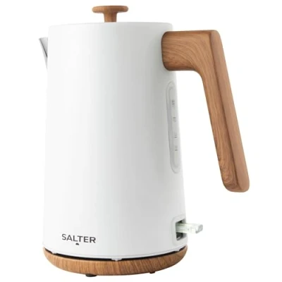 Afbeelding van Salter Toronto 1.7L Waterkoker 3KW Snel Koken, 360 Basis, Kalkfilter, Stijlvol Houteffect, Snoerloos, Droogkooksensor &amp; Automatische Uitschakeling, Waterniveau indicator, Otter Controller, mat wit