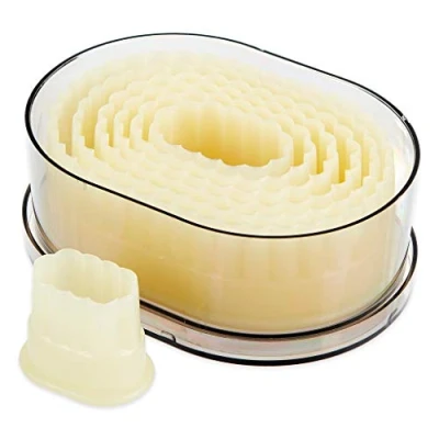 Afbeelding van thermohauser Uitsteekvormpjes (nylon), hart en gegolfd, wit, diameter 4,5 12,3 cm, 7 delig, kunststof