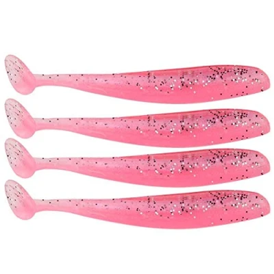 Afbeelding van 20 stuks zacht aas, 7,5 cm / 2 g, kunststof, T staart, kunstworm, swimbait voor bas, trout snoekbaars, visaccessoires (roze)
