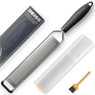Afbeelding van Deiss LUX Fijne Rasp &amp; Citrusrasp, Parmezaanse Kaasrasp Handheld Kruiden, Citrusvruchten, Harde Kazen, Knoflook, Chocolade, Noten, Gember Groentesnijder van Roestvrij Staal