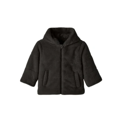 Afbeelding van NAME IT Nkfmila Faux Fur Jacket W Hood Pb korte jas voor meisjes, zwart, 128 cm