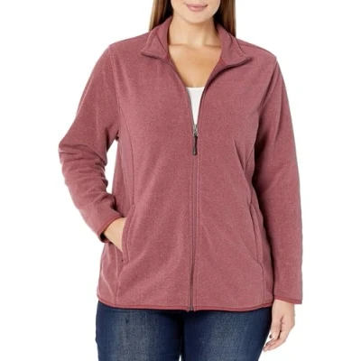 Afbeelding van Amazon Essentials Dames Classic Fit Full Zip Polar Soft Fleece Jacket (Verkrijgbaar in Grote Maat), Bordeaux Heather, Small