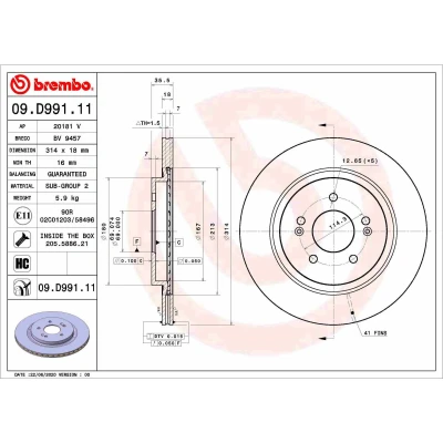 Afbeelding van Brembo Remschijven 09.D991.11