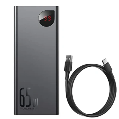 Afbeelding van Baseus Adaman 65W PD Powerbank 20.000 mAh Fast Charge Zwart