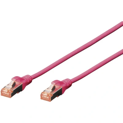 Afbeelding van Digitus DK 1644 020/MG RJ45 Netwerkkabel, patchkabel CAT 6 S/FTP 2.00 m Magenta Halogeenvrij, Verdraaide paren 1 stuk(s)