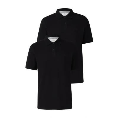 Afbeelding van s.Oliver AUS PIQUÉ MIT LOGO IM Doppelpack Poloshirt, Heren, Maat: Small, Schwarz