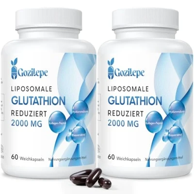 Afbeelding van Liposomaal glutathion verlaagd 2000mg per portie Glutathionsupplement met hyaluronzuur + collageenpeptide resveratrol voor krachtige antioxidant (120 Count)