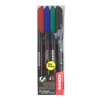 Afbeelding van Kores M22140, Zwart, Blauw, Groen, Rood, Wit, 4 stuk(s)