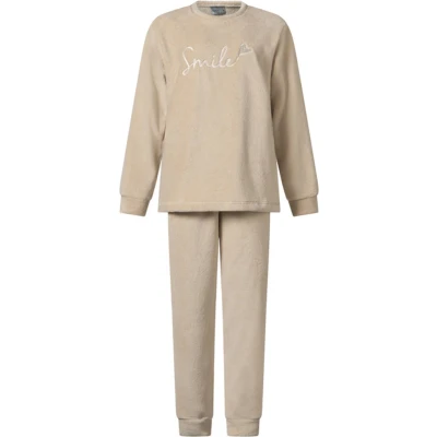 Afbeelding van Lunatex Dames Huispak Pyjama Beige Maat L