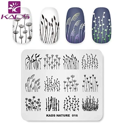 Afbeelding van KADS Nail Stempelen Plaat Paardebloem Gras Natuur Template Afbeelding Ontwerp Platen voor Art Decoratie en DIY (NA016)