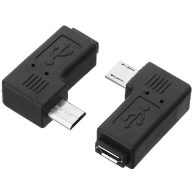 Afbeelding van CY Micro USB adapter 2.0 5Pin 90 graden haakse man vrouw verlengingsadapter converter connector