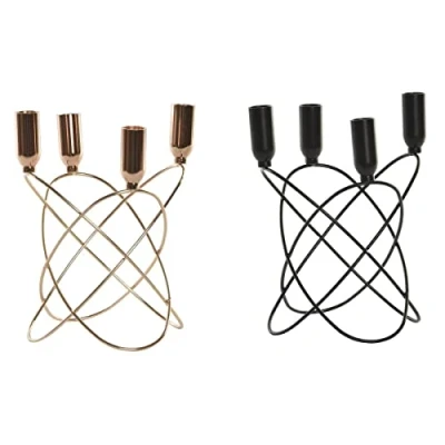 Afbeelding van Kroonkandelaar DKD Home Decor Zwart Gouden Metaal (2 Stuks) (20 x 20 23 cm)