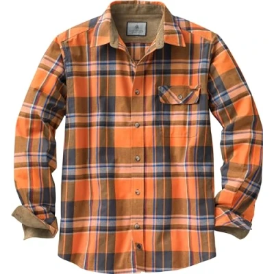 Afbeelding van Legendary Whitetails Buck Camp voor heren, flanel, lange mouwen, geruite knoopsluiting, vrijetijdshemd, corduroy manchetten