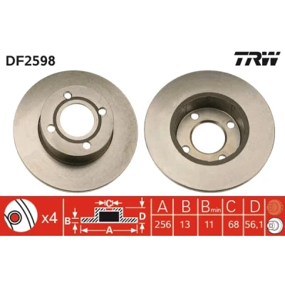 Afbeelding van Trw Remschijf DF2598