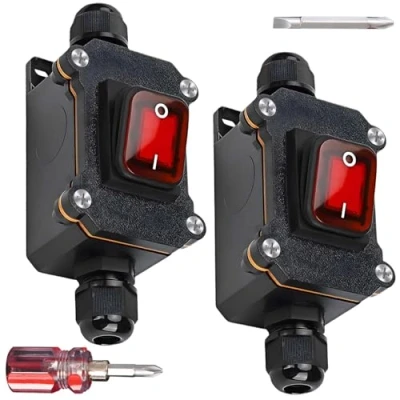 Afbeelding van 2 stuks waterdichte inline schakelaar, 12 V, 20 A, V DPST, 4 polige kabelschakelaar, waterdicht IP67 met schroevendraaier, machineschakelaar,