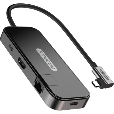 Afbeelding van Sitecom USB C Multiport Adapter naar 4K HDMI, 2 poorten, A Ethernet