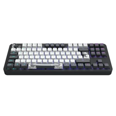 Afbeelding van Dark Project ALU Bushido (DE) [ISO] Mechanisch gaming toetsenbord, USB bedraad, meertalige keycaps, RGB, G3MS Moonstone, Hot Swappy, Ingevette stabilisatoren, Aluminium TKL, zwart/wit