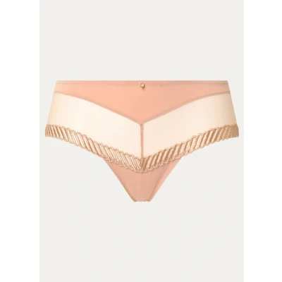 Afbeelding van Aubade dames Sheer Emotion shorty met mesh en borduring in de kleur Zand, maat: 38