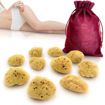 Afbeelding van tom&amp;pat Menstruatiespons, alternatief voor soft tampons DERMATEST: ZEER GOED, wisseldoos onderweg, natuurlijke spons wasbaar &amp; herbruikbaar (Maat S / 10 x 3 5 cm)