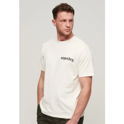 Afbeelding van Superdry Tattoo Graphic Tshirt print, Heren, Maat: Large, Cream