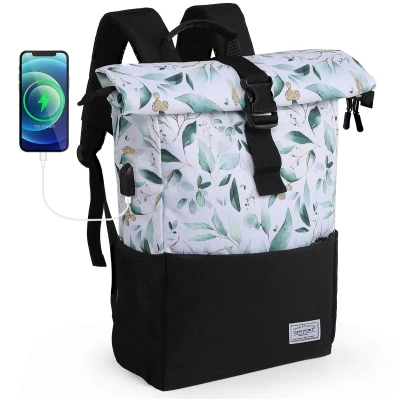 Afbeelding van FASSIONA Rugzak Rolltop Waterdicht, 25 40L, Laptopvak 15,6 inch, Externe USB Poort, Ideaal voor Werk, Reizen &amp; Outdoor