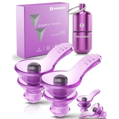 Afbeelding van Senner ® DreamPro Oordoppen voor rustige slaap Gehoorbescherming ideaal in lawaaierige omgevingen en zijslapers Anti snurk oordopjes Hypoallergeen, 2 maten, met aluminium behuizing…