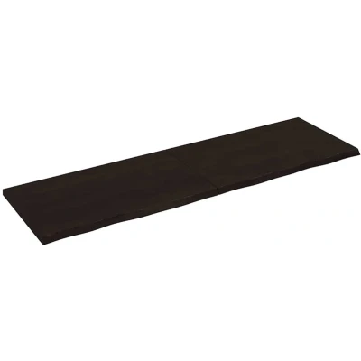 Afbeelding van vidaXL Wastafelblad 200x60x(2 4) cm behandeld massief hout donkerbruin