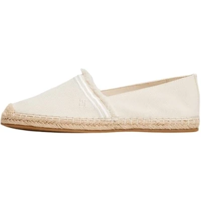Afbeelding van Tommy Hilfiger Espadrilles Dames Fringe Canvas Gesloten met Logo, Beige Muslin, 39 EU