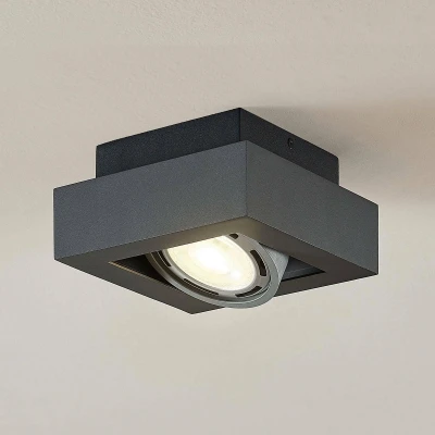 Afbeelding van Arcchio Ronka plafondspot, donkergrijs, metaal, 18,5 cm lang, GU10