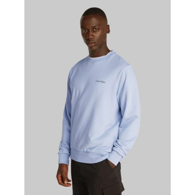 Afbeelding van Calvin Klein Linear BOX LOGO Sweater, Heren, Maat: Large, Zen blue