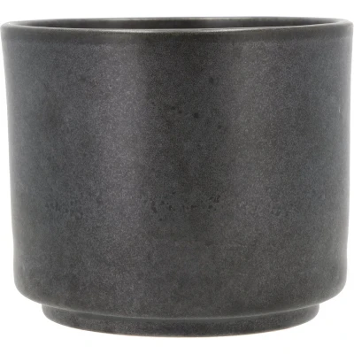 Afbeelding van Bloempot Villa Collection Leer Black Metallic 17 x 15 cm