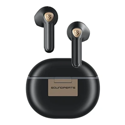 Afbeelding van SoundPEATS Air3 Deluxe HS Draadloze Bluetooth Oordopjes Hi Res Audio Semi in ear LDAC codec, Wireless Earbuds met 4 Microfoons ENC Clear Call, APP Bediening, 20 Uur Batterijduur Zwart