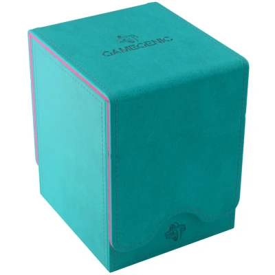 Afbeelding van Gamegenic, Squire 100+ XL Exclusive LINE Teal/Pink, tot 100 dubbele sleeved kaarten, kleur: turkoois/roze