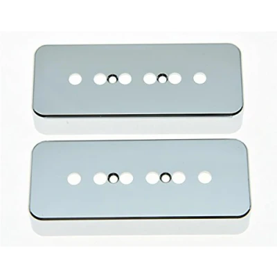 Afbeelding van kaish 2 chroom 50 mm pool kunststof P90 gitaar pick up caps 90 soap bar cover voor Les Paul