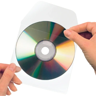 Afbeelding van Cd/dvd hoes 3L 127x127mm met klep zelfklevend transparant