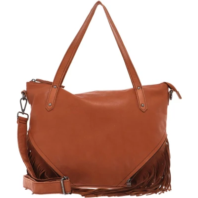 Afbeelding van FREDsBRUDER Leren Schoudertas Frim Collection Tin Shoulder Bag Dark Camel Bruine