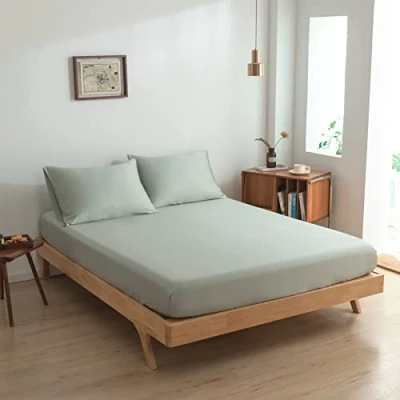 Afbeelding van Boomba Bamboo Premium 100% duurzaam bamboe Hoeslaken 180x210 400TC Sage Green