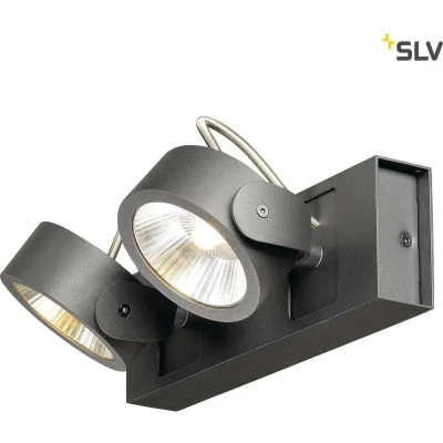 Afbeelding van Slv kalu wand en plafondarmatuur met twee lichtbronnen led 3000k zwart 60 1000129